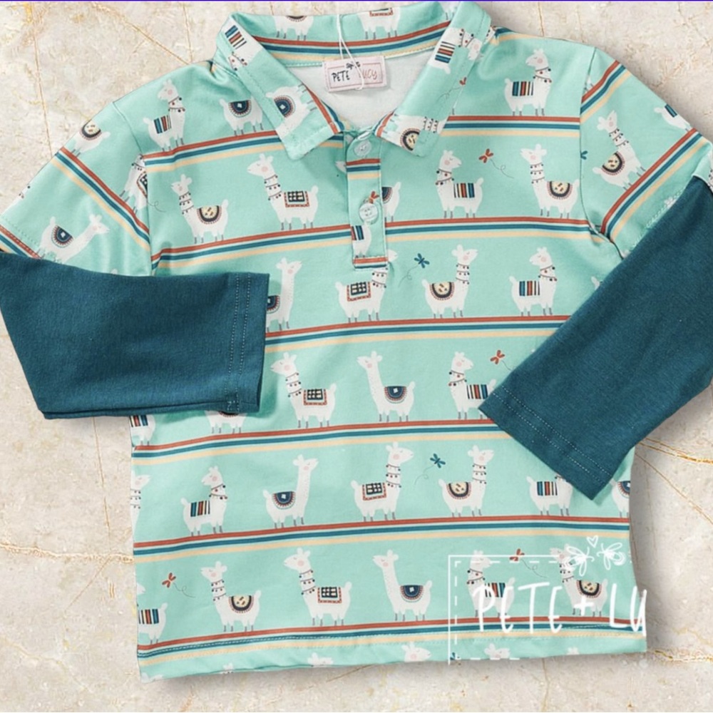 New. Happy Llama Pete N Lucy Long Sleeve Shirt